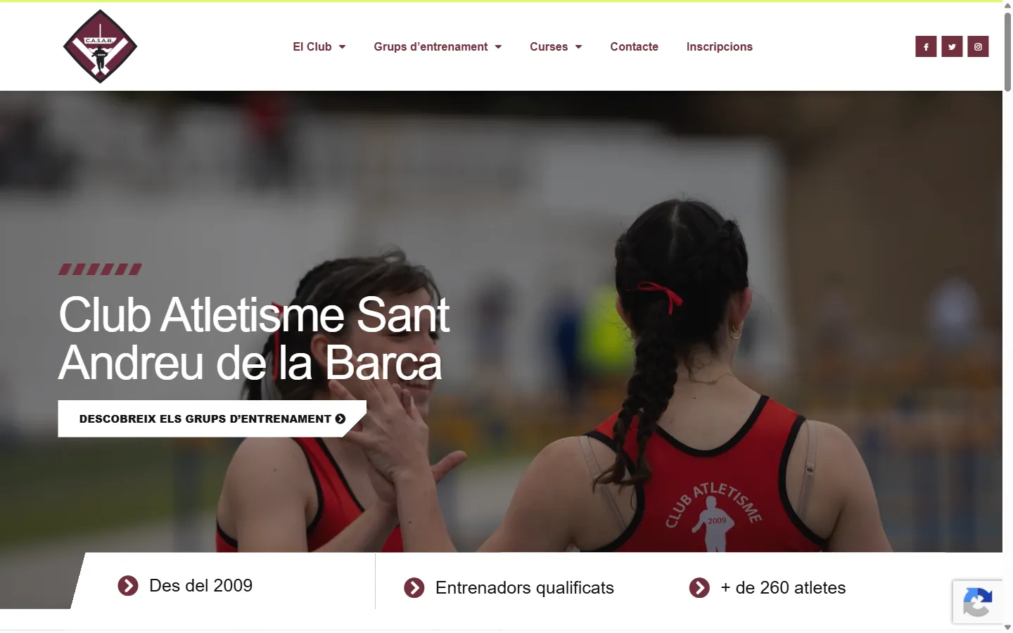 Web de CA Sant Andreu diseñada por Olea Creative Studio