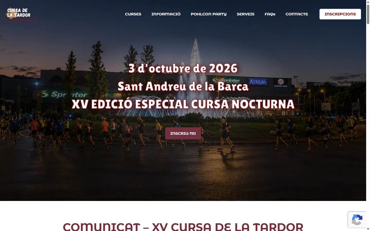 Web de Cursa de la Tardor diseñada por Olea Creative Studio