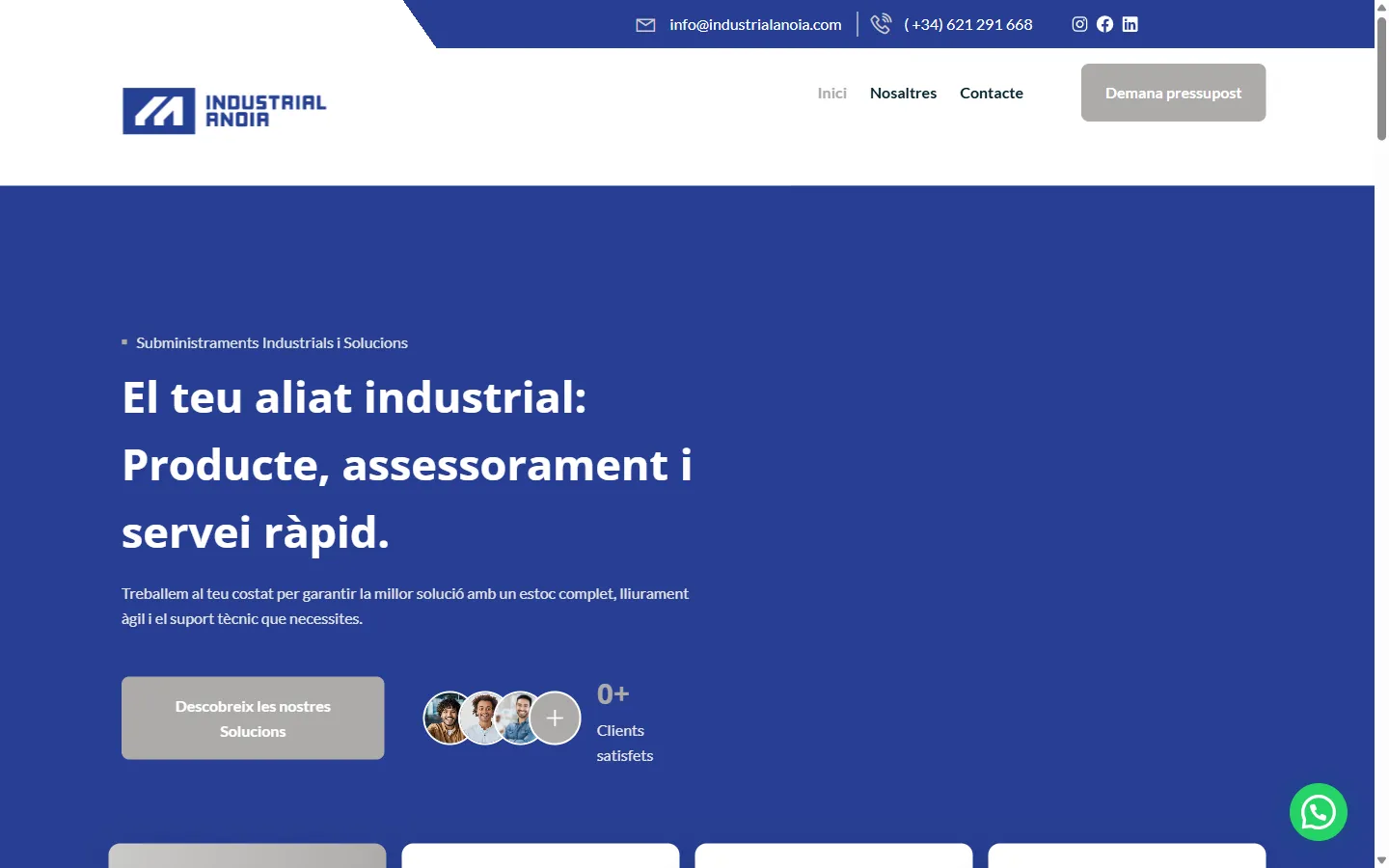 Web de Industrial Anoia diseñada por Olea Creative Studio