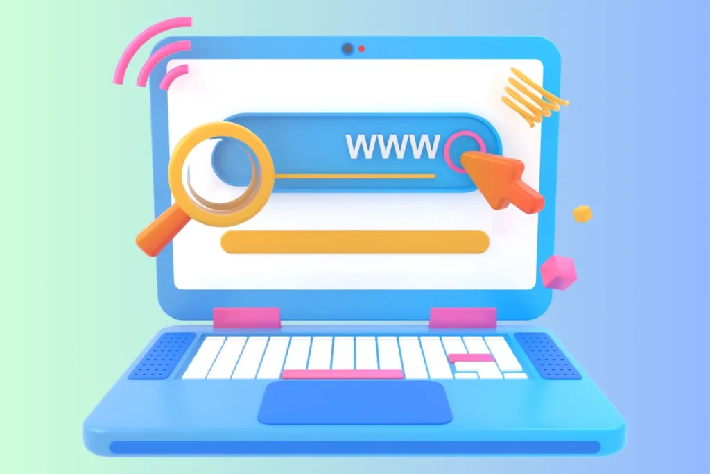 Portátil con buscador: sitio web y presencia en internet