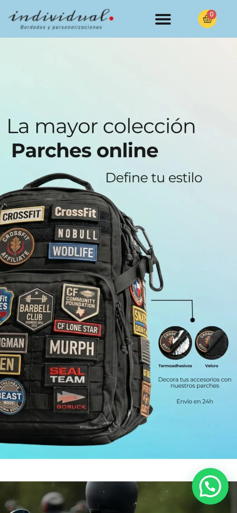 Tienda online Individual.cat vista en el móvil, diseñada por Olea
