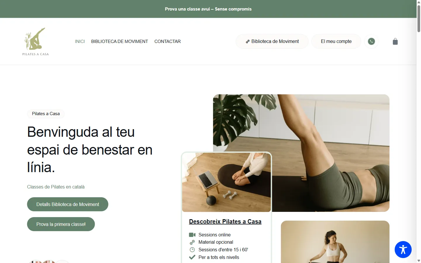 Web de Pilates a Casa diseñada por Olea Creative Studio